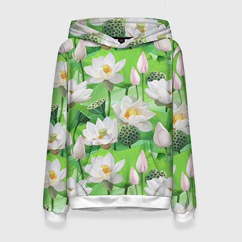 Женская толстовка Озеро лотосов / 3D-Белый – фото 1