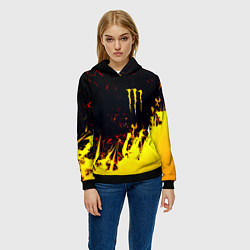 Толстовка-худи женская Monster energy абстрактные краски, цвет: 3D-черный — фото 2