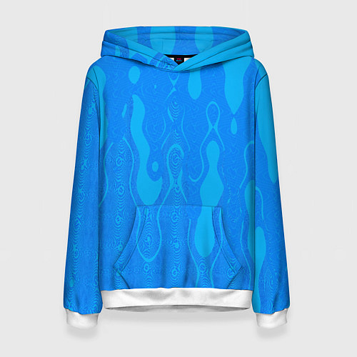 Женская толстовка Голубой абстракция вода / 3D-Белый – фото 1