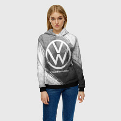 Толстовка-худи женская Volkswagen - grey gradient, цвет: 3D-черный — фото 2