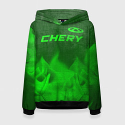 Женская толстовка Chery - green gradient посередине