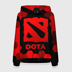Толстовка-худи женская Dota - red gradient, цвет: 3D-черный