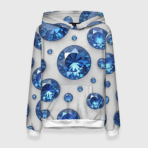 Женская толстовка Россыпь сапфиров / 3D-Белый – фото 1