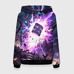 Толстовка-худи женская Магический куб, цвет: 3D-черный