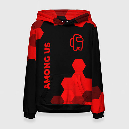 Женская толстовка Among Us - red gradient вертикально / 3D-Черный – фото 1