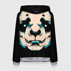 Толстовка-худи женская Взгляд панды, цвет: 3D-меланж
