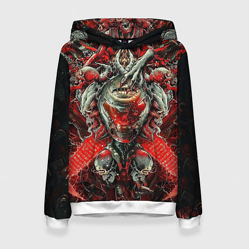 Женская толстовка Doom постер к игре / 3D-Белый – фото 1