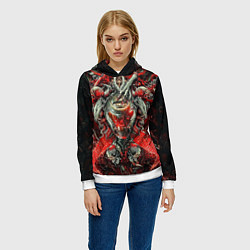 Толстовка-худи женская Doom постер к игре, цвет: 3D-белый — фото 2