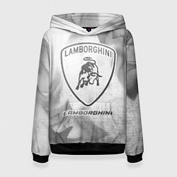 Толстовка-худи женская Lamborghini - white gradient, цвет: 3D-черный