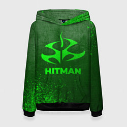 Толстовка-худи женская Hitman - green gradient, цвет: 3D-черный