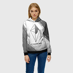 Толстовка-худи женская No Mans Sky - white gradient, цвет: 3D-черный — фото 2