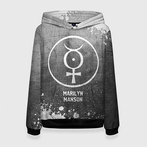Женская толстовка Marilyn Manson - grey gradient / 3D-Черный – фото 1