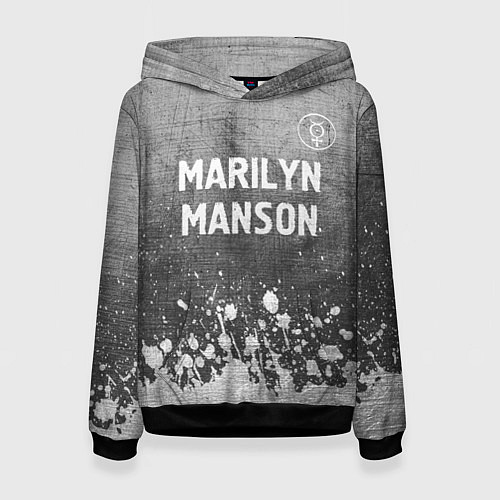 Женская толстовка Marilyn Manson - grey gradient посередине / 3D-Черный – фото 1
