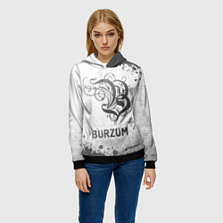 Толстовка-худи женская Burzum - white gradient, цвет: 3D-черный — фото 2