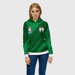 Толстовка-худи женская Boston Celtics NBA basketball, цвет: 3D-белый — фото 2