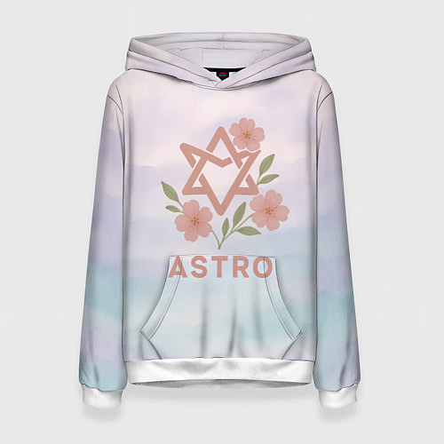 Женская толстовка Astro логотип с цветочками / 3D-Белый – фото 1