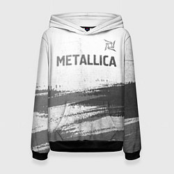 Толстовка-худи женская Metallica - white gradient посередине, цвет: 3D-черный
