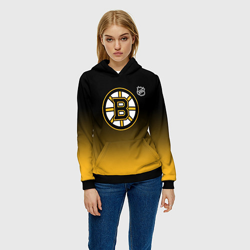 Женская толстовка Бостон Брюинз - градиент / 3D-Черный – фото 3