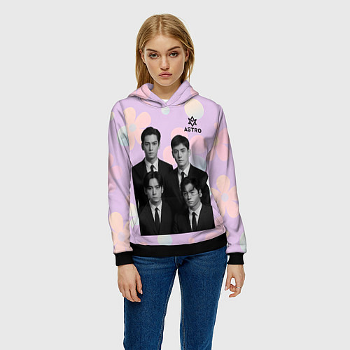 Женская толстовка Astro группа в черных пиджаках / 3D-Черный – фото 3