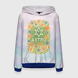 Толстовка-худи женская Astro цветочный логотип, цвет: 3D-синий