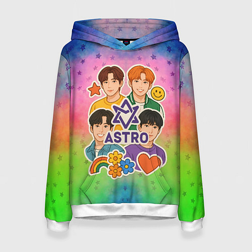 Женская толстовка Astro коллаж из стикеров / 3D-Белый – фото 1