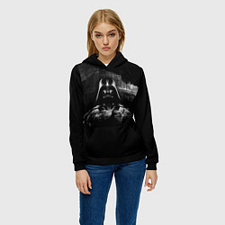 Толстовка-худи женская Звёздные войны звезда смерти вейдера, цвет: 3D-черный — фото 2