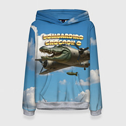 Толстовка-худи женская Bombardino Crocodillo мем, цвет: 3D-меланж