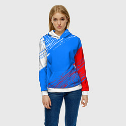 Толстовка-худи женская Патриот - флаг, цвет: 3D-белый — фото 2