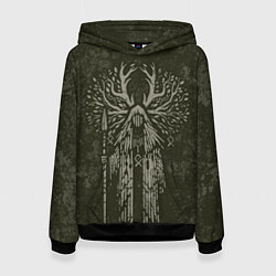 Толстовка-худи женская Хранитель леса, цвет: 3D-черный