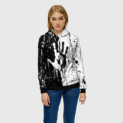 Толстовка-худи женская Антиматерия подтеки, цвет: 3D-черный — фото 2