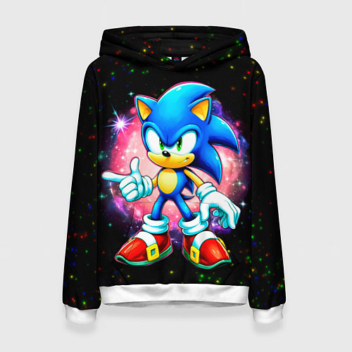 Женская толстовка Sonic in space / 3D-Белый – фото 1