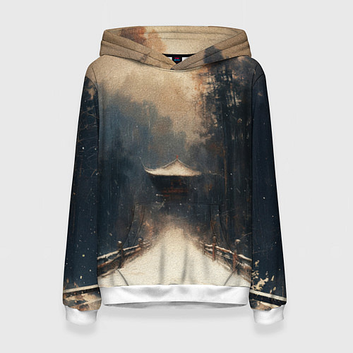 Женская толстовка Дорога к Японскому храму / 3D-Белый – фото 1