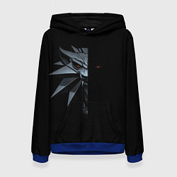 Толстовка-худи женская Зверь в полумраке - Ведьмак 3, цвет: 3D-синий