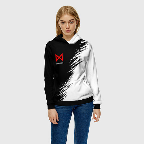 Женская толстовка Монарх красный лого / 3D-Черный – фото 3