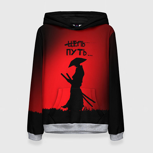 Женская толстовка Самурай на пути / 3D-Меланж – фото 1