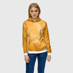 Толстовка-худи женская Абстракция - bright yellow, цвет: 3D-белый — фото 2