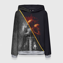 Толстовка-худи женская Темный рыцарь в унынье, цвет: 3D-меланж