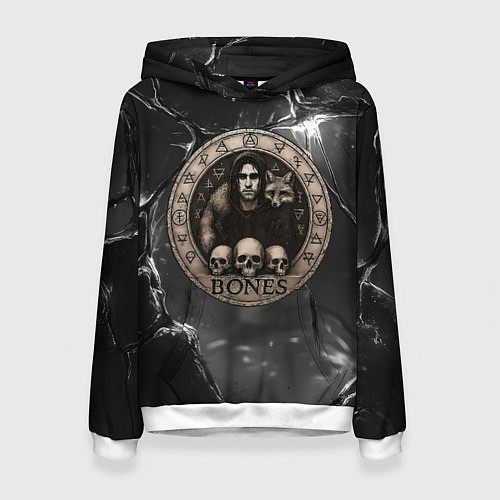 Женская толстовка Bones с лисой - готика / 3D-Белый – фото 1