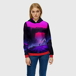 Толстовка-худи женская A Journey on the planet, цвет: 3D-красный — фото 2