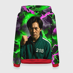 Женская толстовка Игра в кальмара - игрок 218 с кулаком