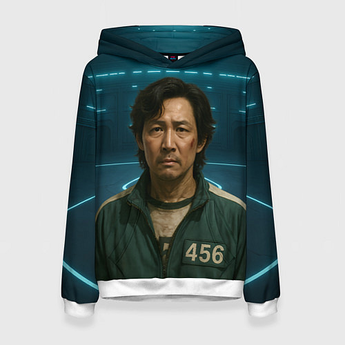 Женская толстовка Игрок 456 грустный - Игра в кальмара / 3D-Белый – фото 1