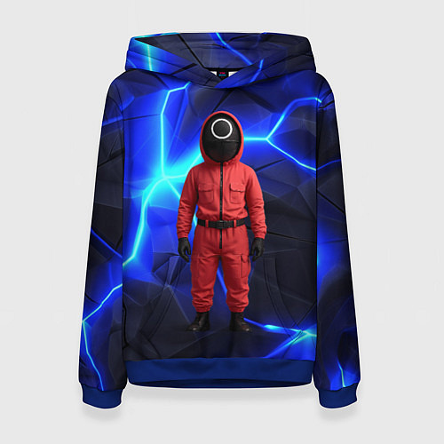 Женская толстовка Игра в кальмара страж треугольник / 3D-Синий – фото 1