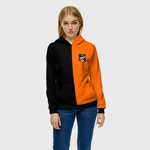Женская толстовка ФК Урал - два цвета / 3D-Черный – фото 3