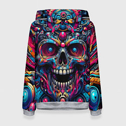 Женская толстовка Colorful cyber skull - pattern