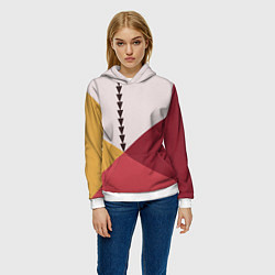 Толстовка-худи женская Колор-блок фруктовый чиа пудинг, цвет: 3D-белый — фото 2