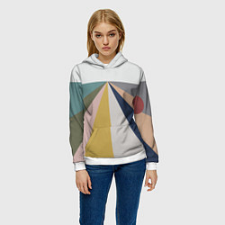 Толстовка-худи женская Черное солнце красная луна, цвет: 3D-белый — фото 2