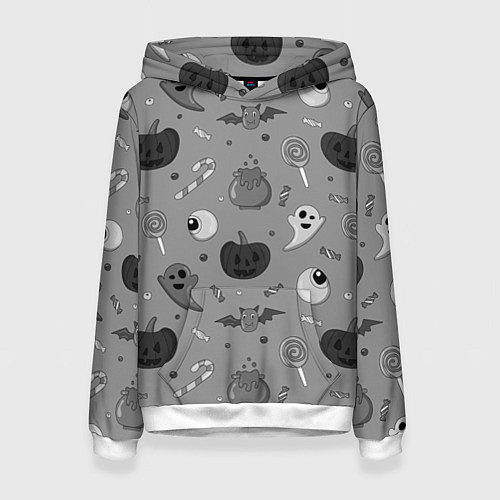 Женская толстовка Halloween grey / 3D-Белый – фото 1