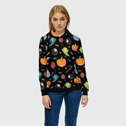 Толстовка-худи женская Halloween black, цвет: 3D-черный — фото 2