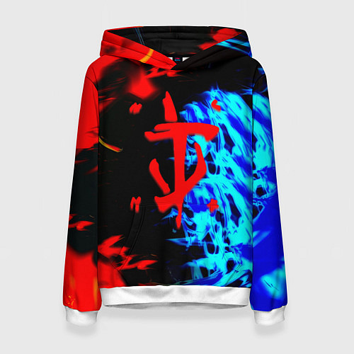 Женская толстовка Doom лёд и пламя / 3D-Белый – фото 1