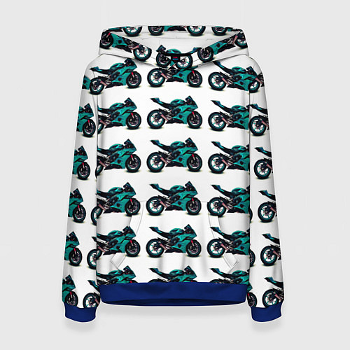 Женская толстовка Motorbike light blue / 3D-Синий – фото 1